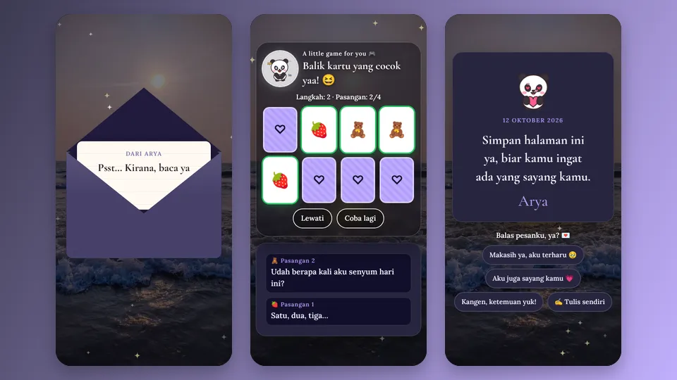 Contoh tampilan template Menurut Aku