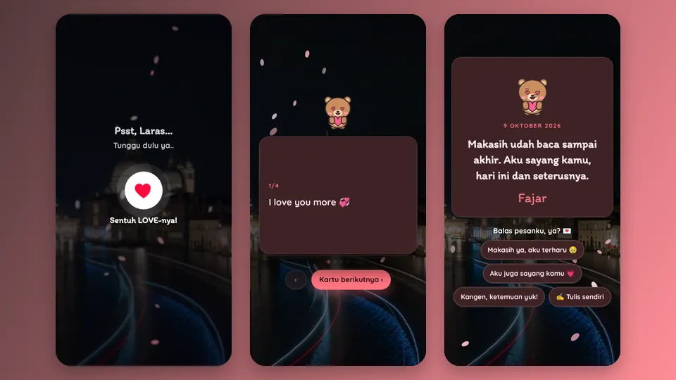 Contoh tampilan template Mohon Dibaca