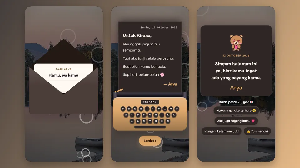 Contoh tampilan template Pesanku