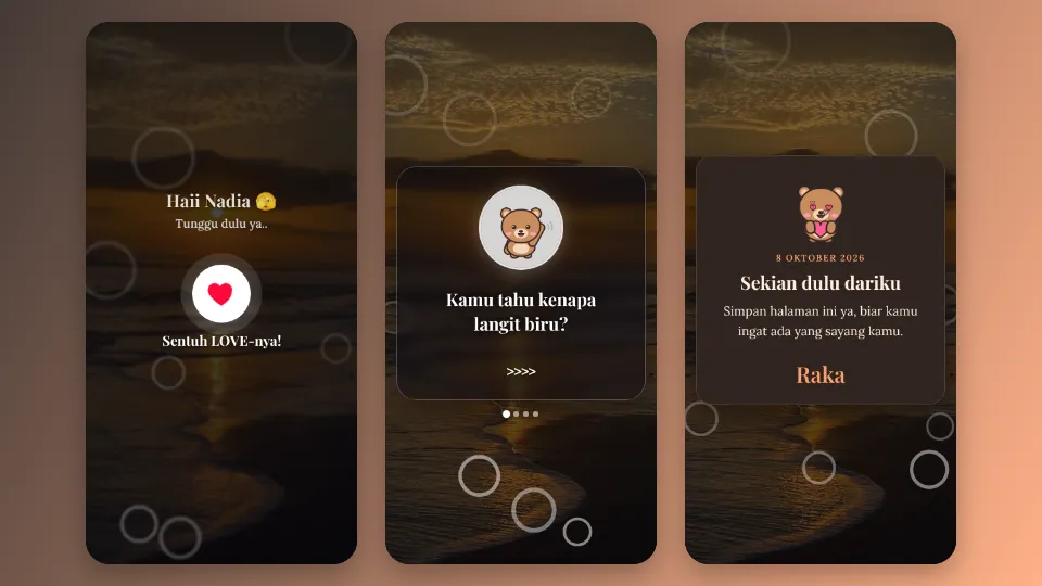 Contoh tampilan template Sebelum Tidur