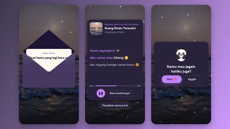 Contoh tampilan template Sejuta Kata