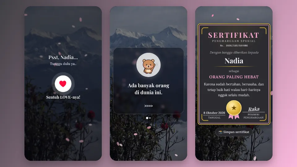 Contoh tampilan template Ada Sesuatu