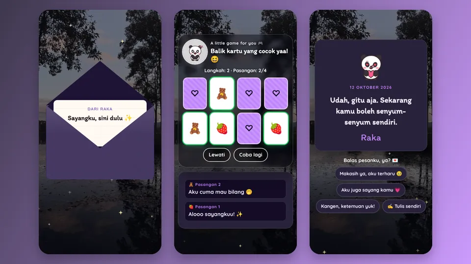 Contoh tampilan template Bahkan Sampai