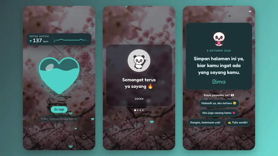 Contoh tampilan template Walaupun Jauh