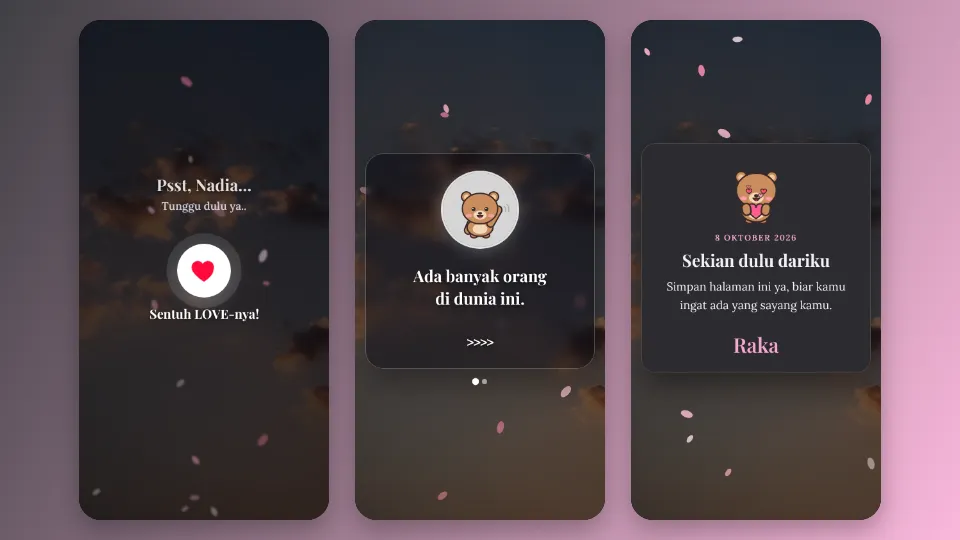 Contoh tampilan template Yang Di Hati