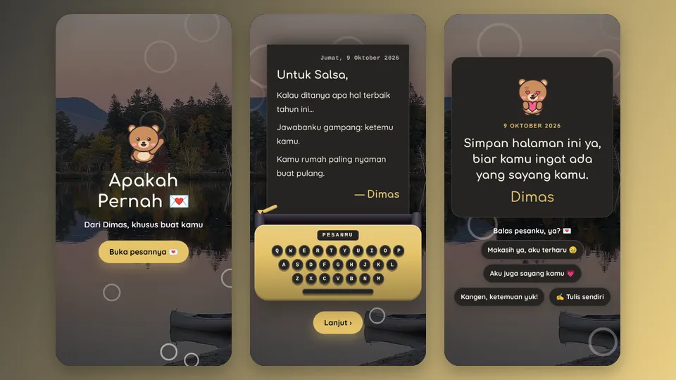 Contoh tampilan template Apakah Pernah