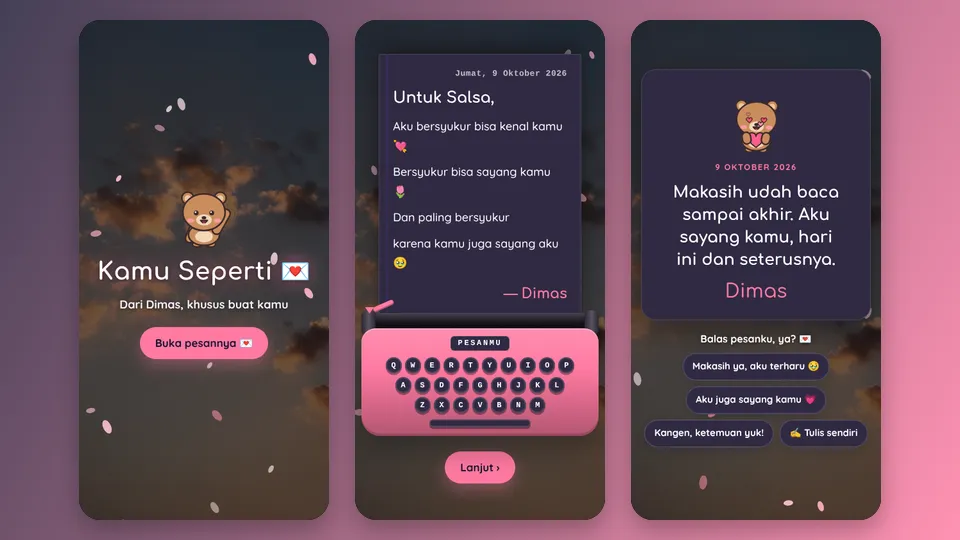 Contoh tampilan template Kamu Seperti