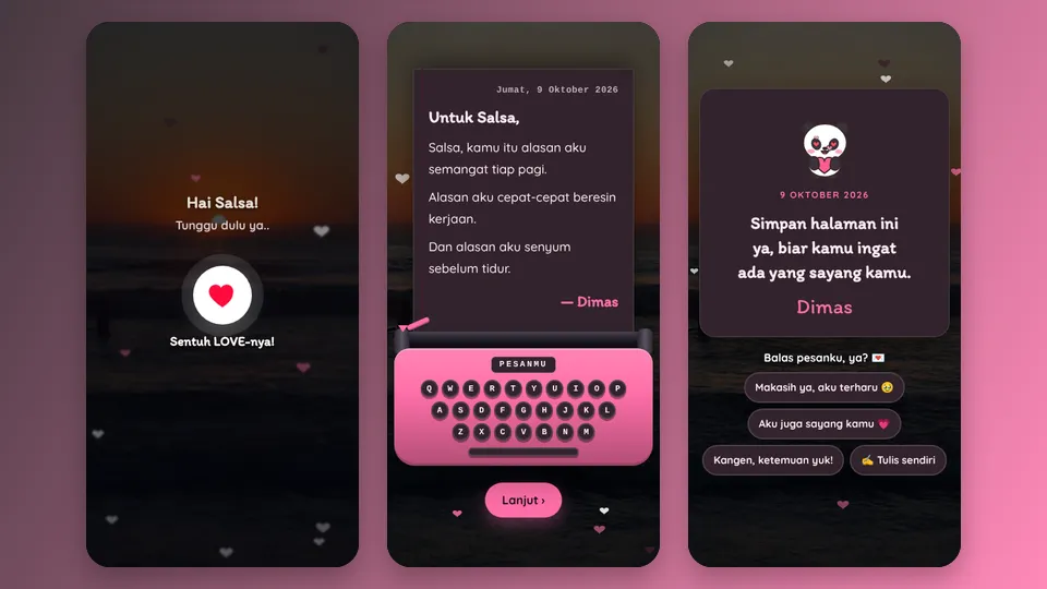 Contoh tampilan template Sebuah For You