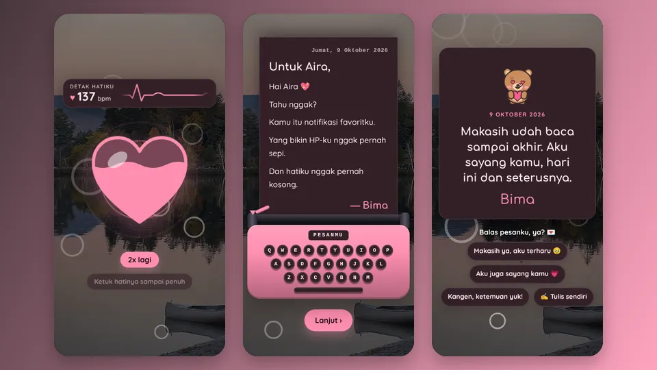 Contoh tampilan template Sayang Banget