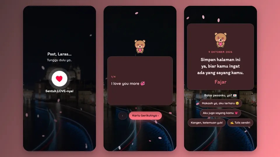 Contoh tampilan template Teruntuk Kamu