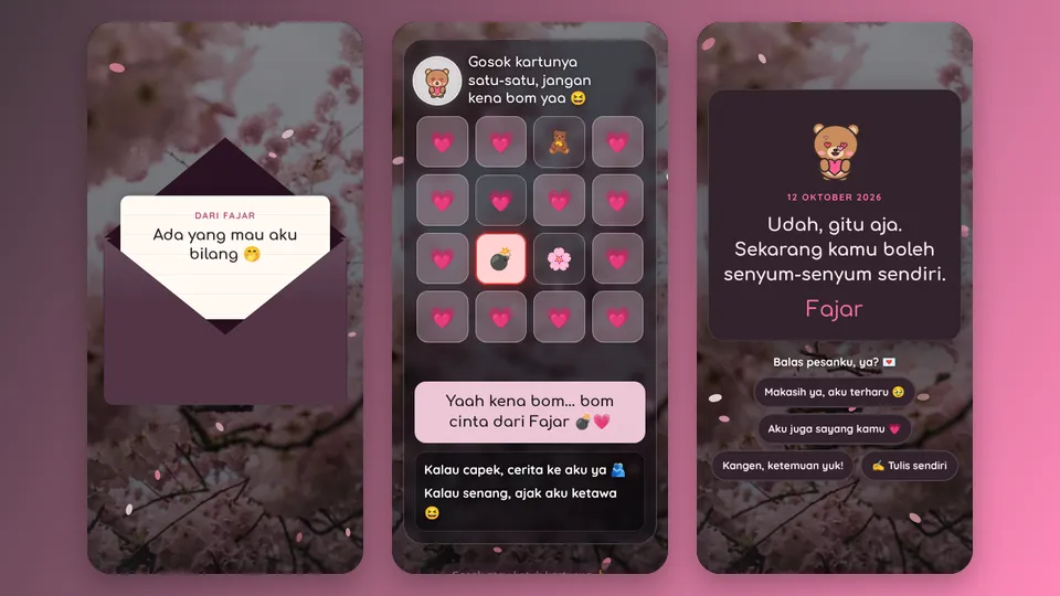 Contoh tampilan template Jangan Kena Bom