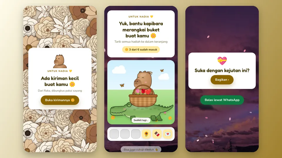 Contoh tampilan template Buket dari Kapibara