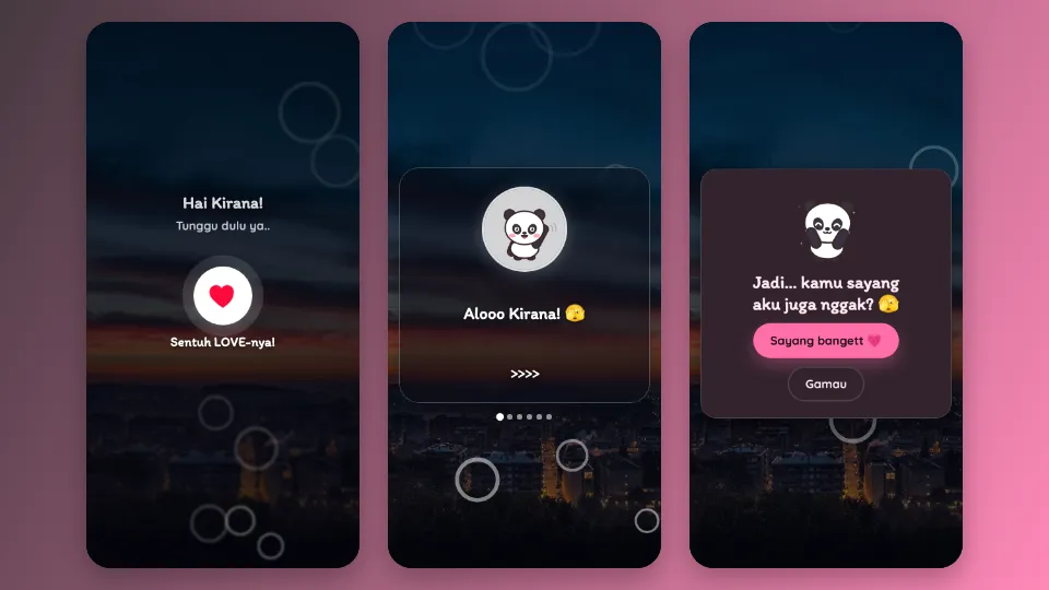 Contoh tampilan template Sentuh Dulu Hatiku