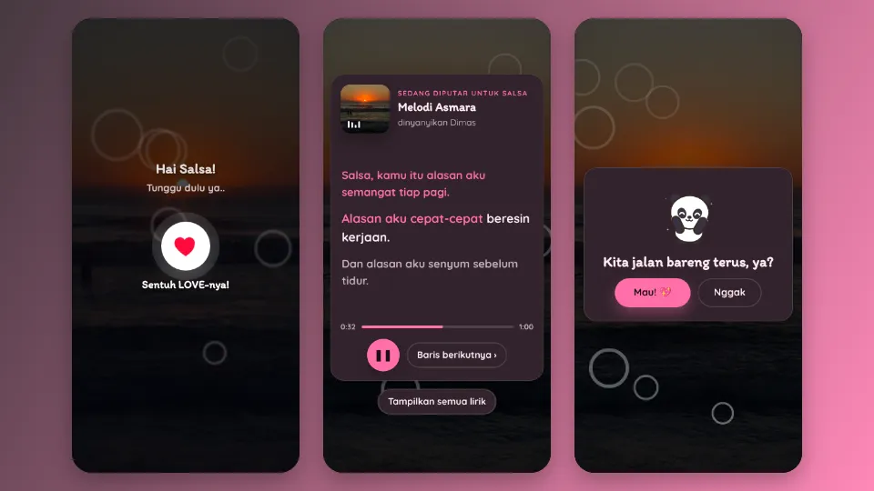 Contoh tampilan template Beruntungnya Aku