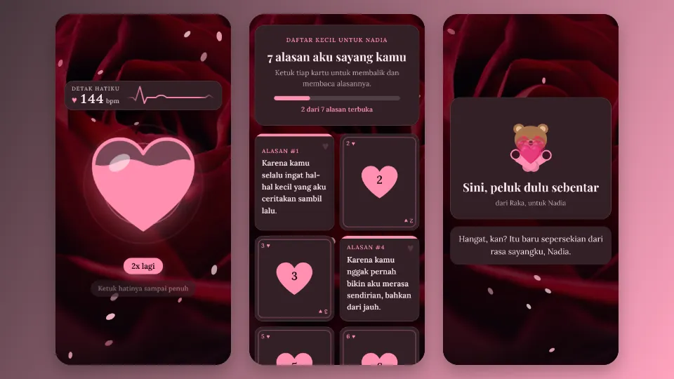 Contoh tampilan template Daftar Alasan Kecil