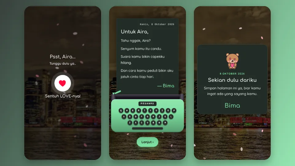 Contoh tampilan template Jaga Hubungan