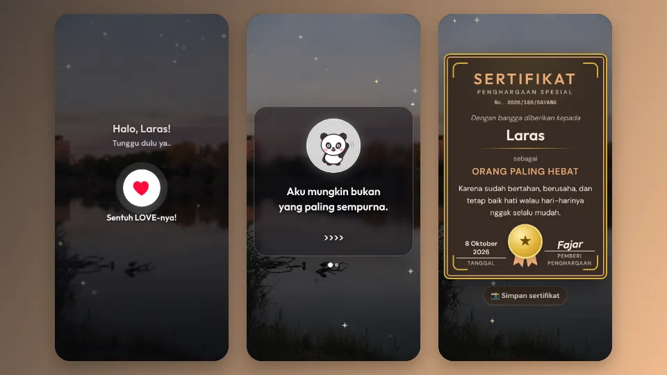 Contoh tampilan template Kalo Gagal