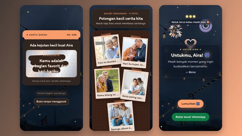 Contoh tampilan template Album Rahasia