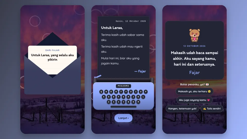 Contoh tampilan template Karna Kamu