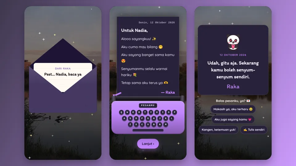 Contoh tampilan template Kasih Pilihan