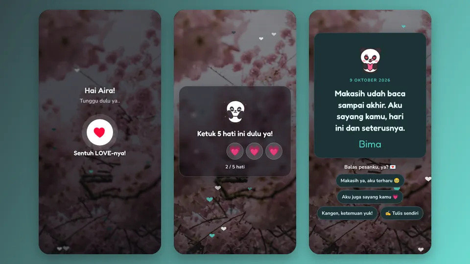 Contoh tampilan template Kata Buatmu
