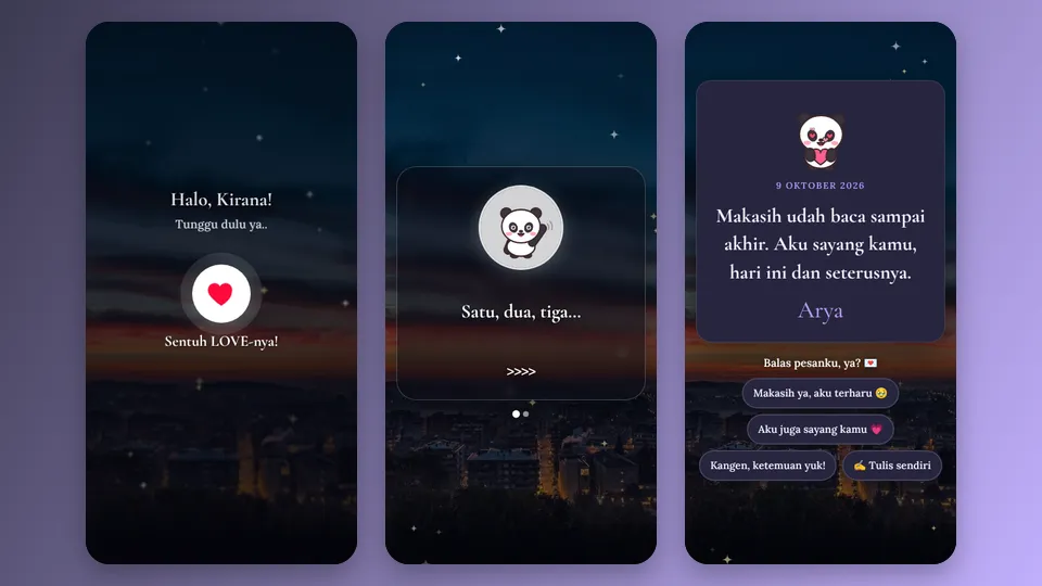 Contoh tampilan template Kita Bagi Dua