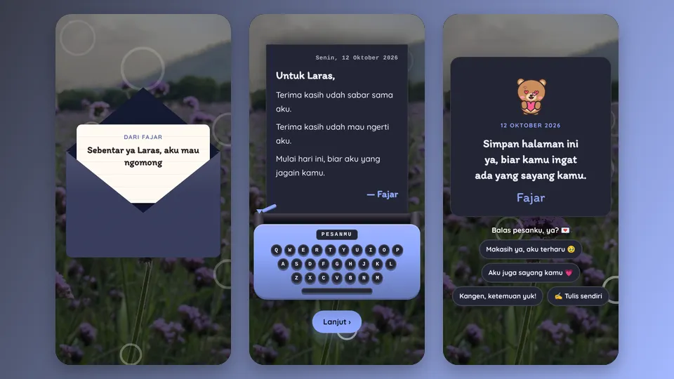 Contoh tampilan template Masih Banyak