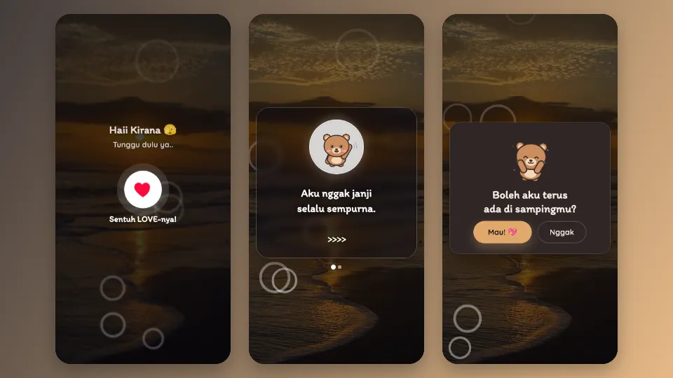 Contoh tampilan template Memilih Kamu