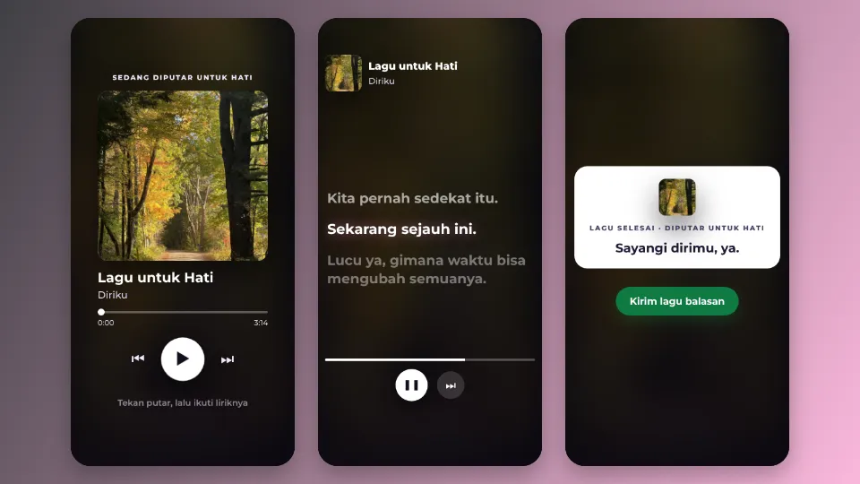 Contoh tampilan template Lagu & Lirik