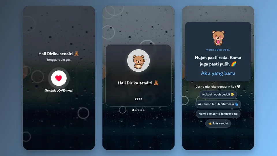 Contoh tampilan template Cek Suasana Hati