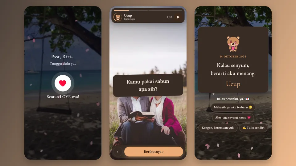 Contoh tampilan template Aku Kasih Kamu