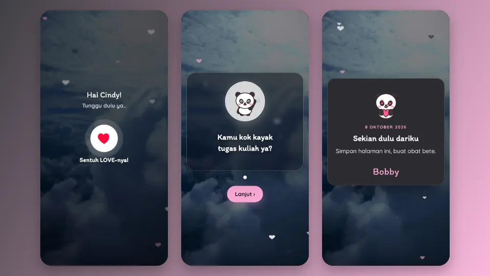 Contoh tampilan template Aku Kayanya