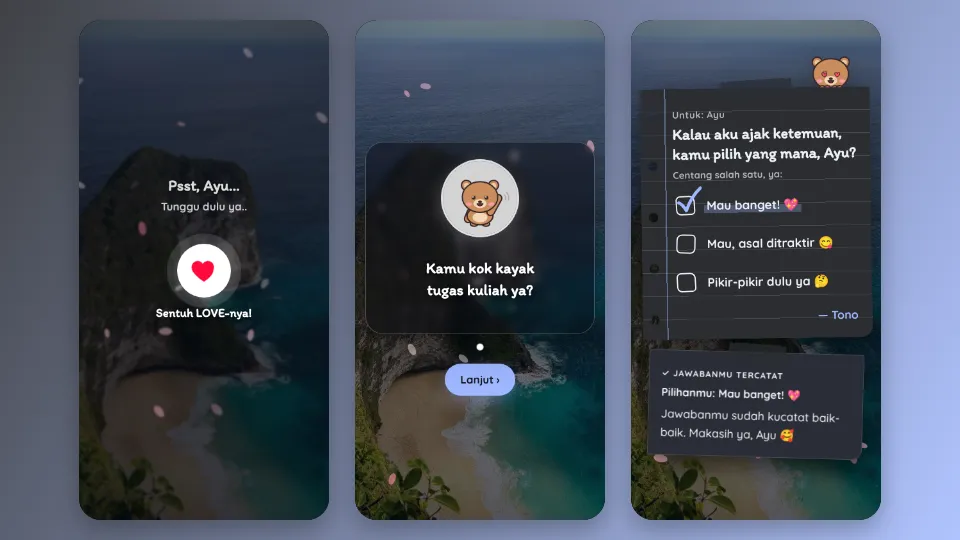Contoh tampilan template Bentar Lagi