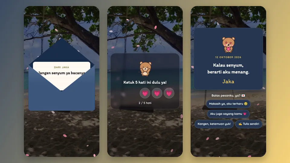 Contoh tampilan template Berhenti Sayang