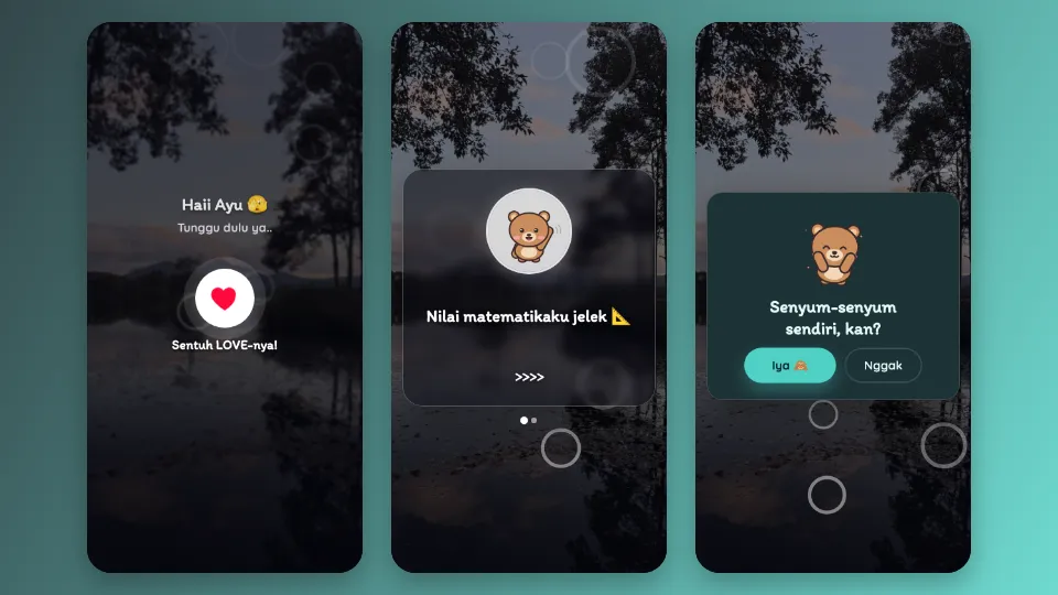 Contoh tampilan template Di Antara