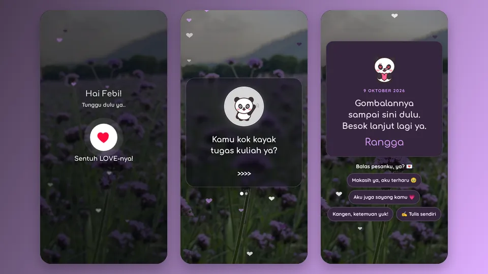 Contoh tampilan template Gosok Dulu