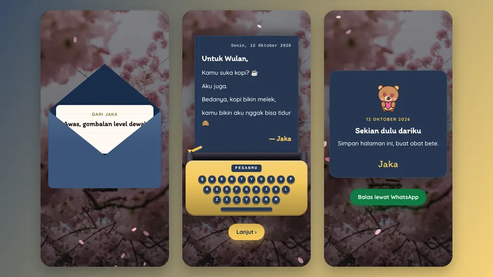 Contoh tampilan template Minggu Terakhir