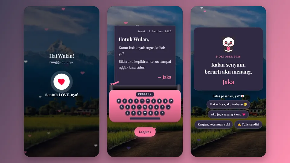 Contoh tampilan template Sama Kamu