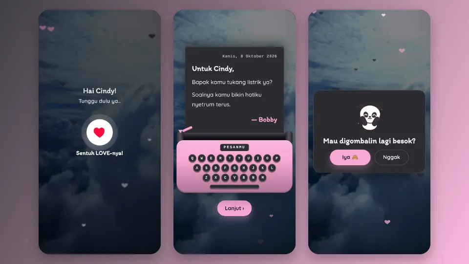 Contoh tampilan template Sekarang Kamu