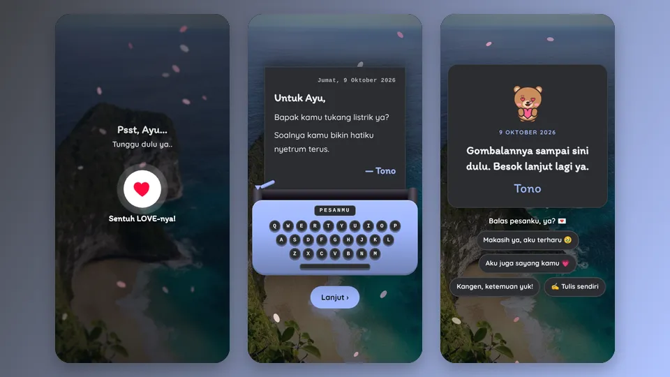 Contoh tampilan template For Kamu Aja 2
