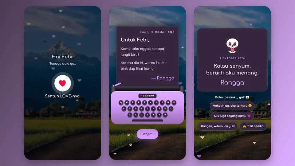 Contoh tampilan template Punya Sesuatu