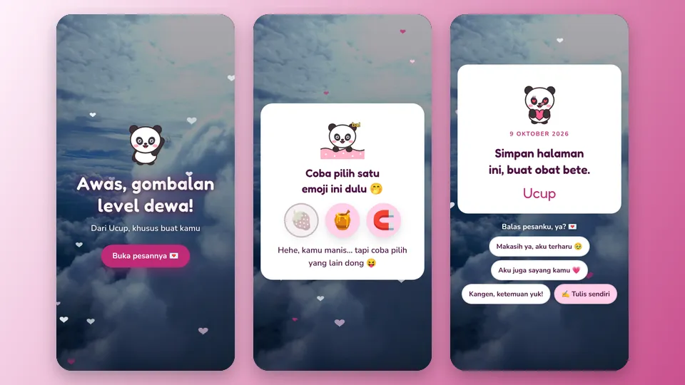 Contoh tampilan template Pilih Emoji Dulu