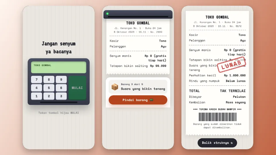 Contoh tampilan template Struk Belanja