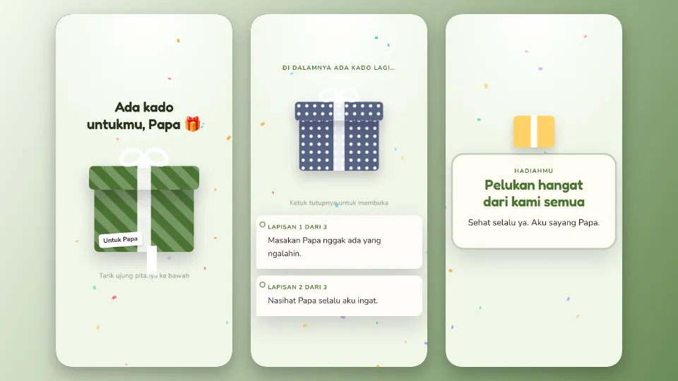 Contoh tampilan template Kado Berlapis