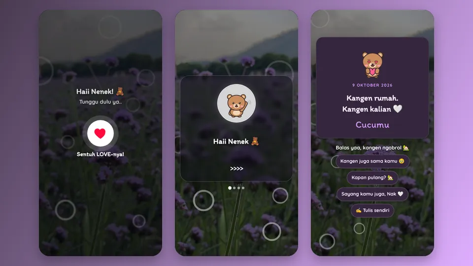 Contoh tampilan template Game Kenangan Rumah