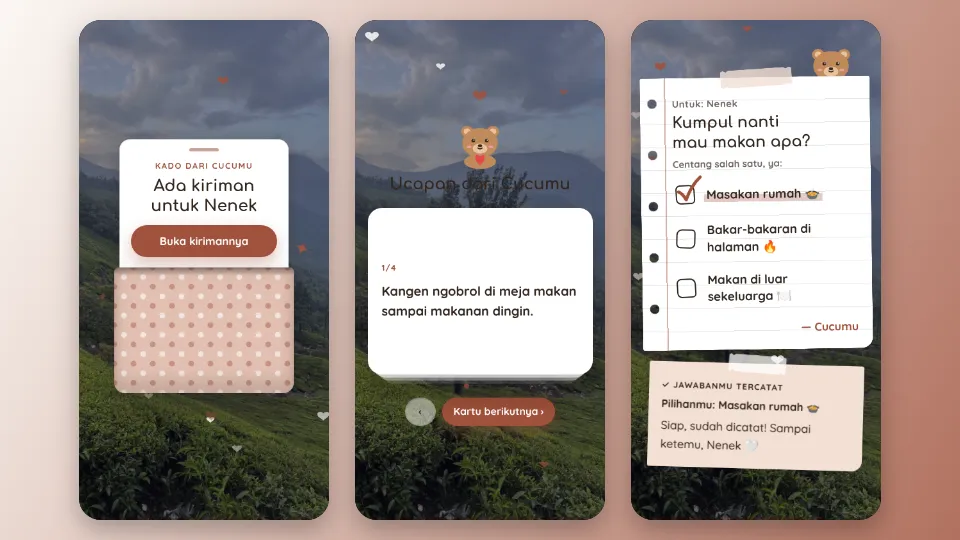 Contoh tampilan template Meja Makan Kita