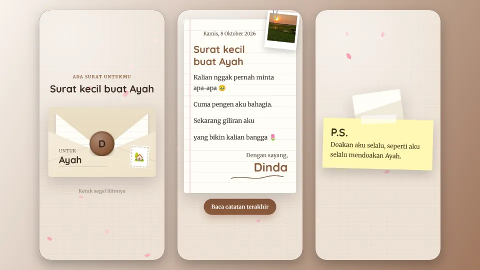 Contoh tampilan template Surat Beramplop