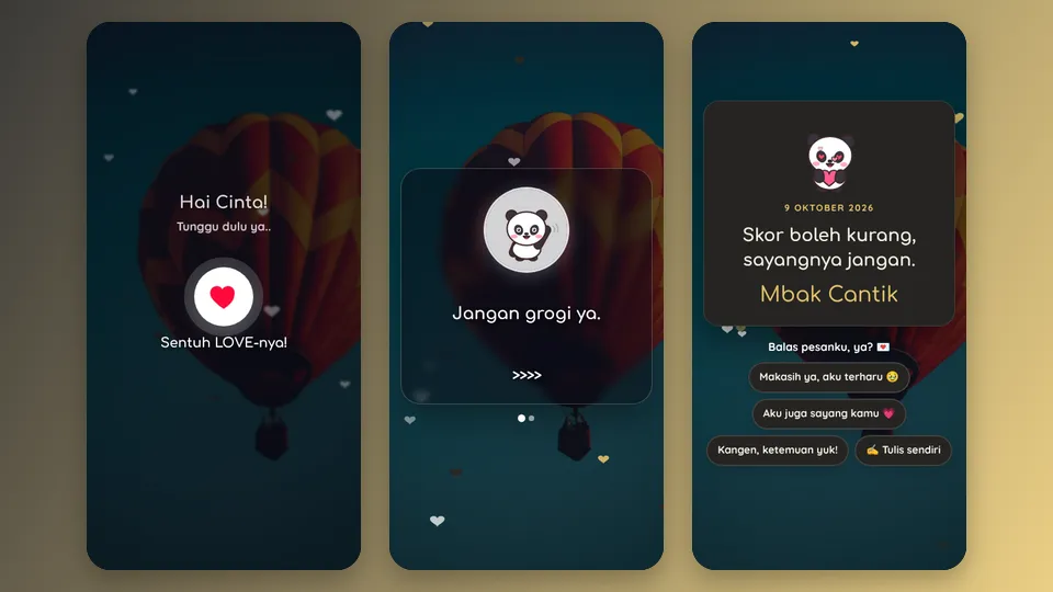 Contoh tampilan template Kalo Bener