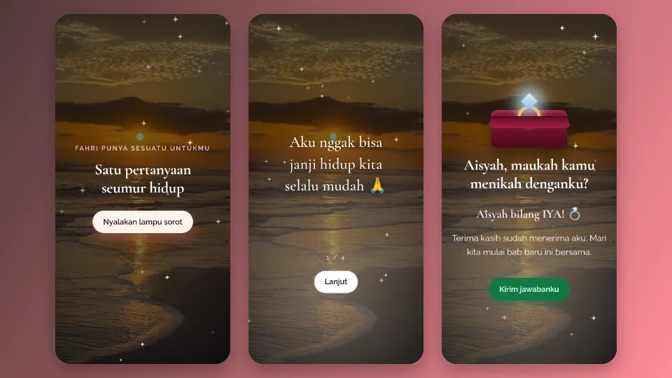 Contoh tampilan template Kotak Cincin