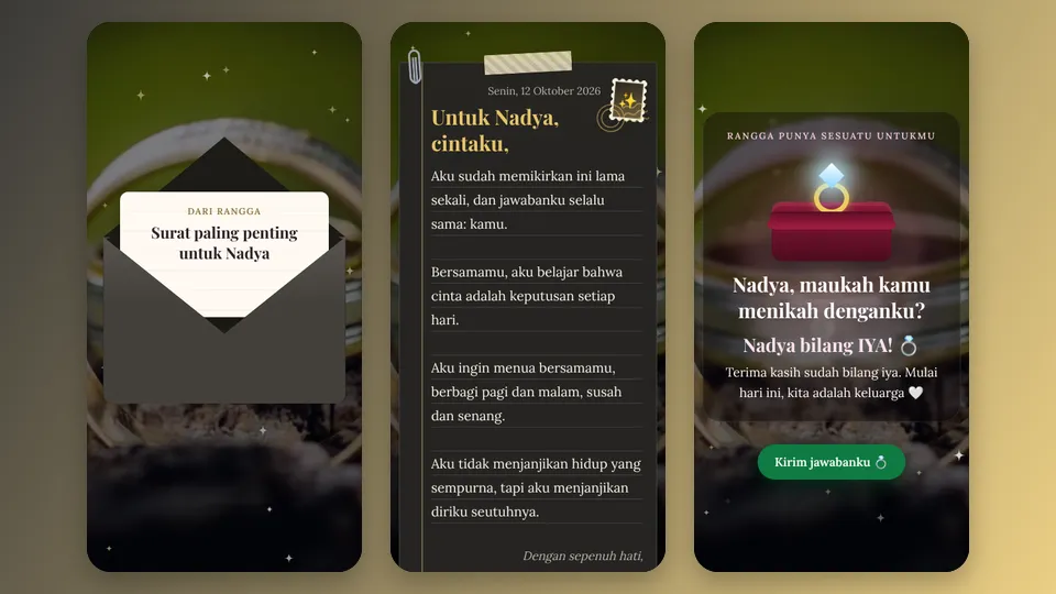 Contoh tampilan template Surat Lamaran